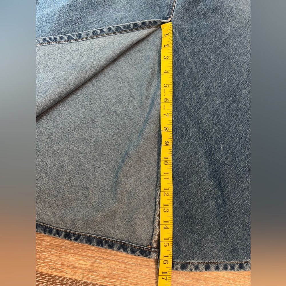 Hydraulic Maxi Denim Jean Skirt NWT SZ 13/14 Slit back Long Maxi Length - Picture 9 of 14